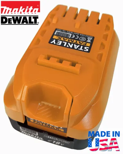 Adaptador De Bateria Makita ou Dewalt Para Stanley Fatmax 18-20v 2025 BestInjection ABS