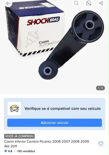 Coxim inferior câmbio Picanto 2006 a 2011.