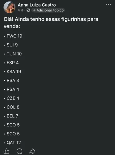 Figurinhas copa do mundo 2026