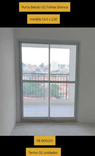 Porta Balcão branca 02 Folhas 1,63 x 2,10