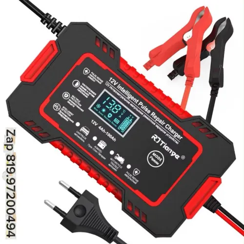 Carregador de bateria automotivo inteligente 12 V Display Digital Automático