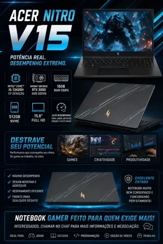 Notebook Gamer Acer Nitro V15 i5 3050