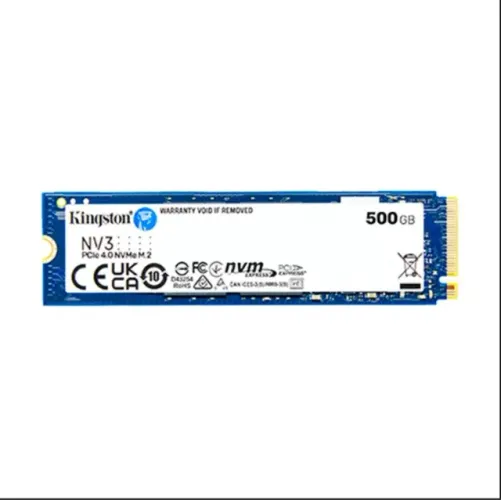 SSD Kingston NV3, 500 GB, M.2 2280, PCIe 4.0 x4, NVMe, Leitura: 5000 MB/s, Gravação: 3000