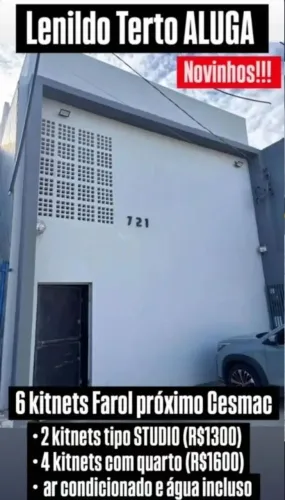 Lenildo ALUGA Kitnets tipo STUDIO e Quarto e Sala próximo ao Cesmac