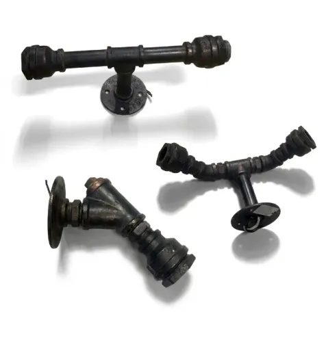 Kit com 3 Suportes para Luminária Industrial em Metal Reforçado | Estilo Pipe Retrô