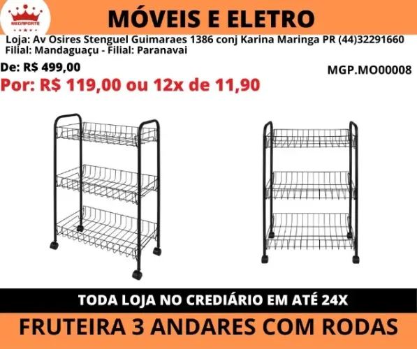FRUTEIRA 3 ANDARES C/RODINHAS