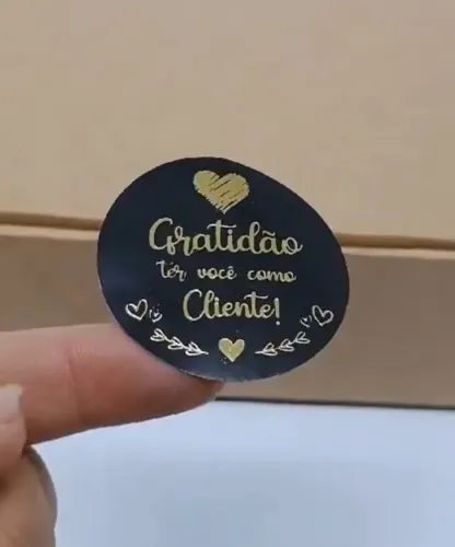 Adesivos Gratidão ao Cliente 100 unidades