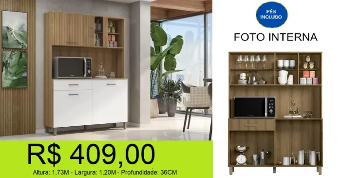 Armário de cozinha compacto - Parcelamos sem juros!