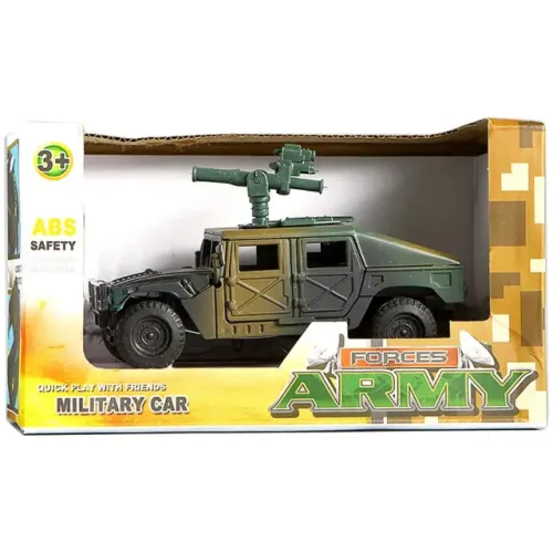 Miniatura Jeep Militar Army Hummer 1:32 Fricção Verde Camuflado Com Arma