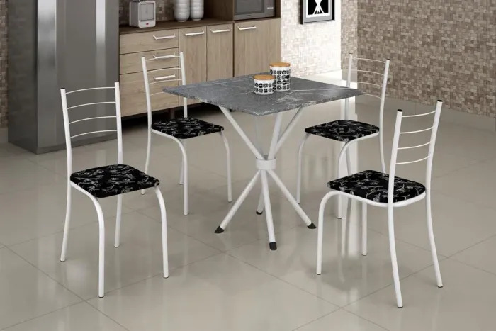 Mesa Rio 70x70 com 4 cadeiras  - Entrega Rápida 