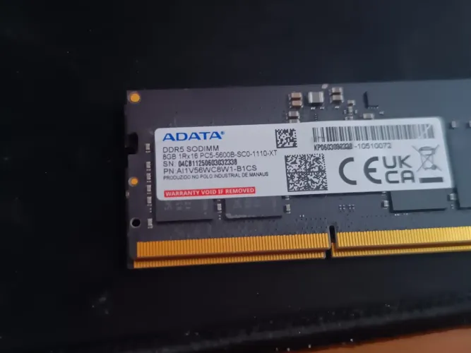 RAM 8GB DDR5 5600MHz Notebook Adata SODIMM - Seminova ( Apenas Tesada )