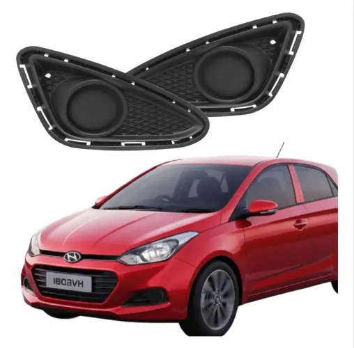 Par Moldura Grade Para-choque Farol De Milha - Compatível com Hyundai HB20 2012 a 2016
