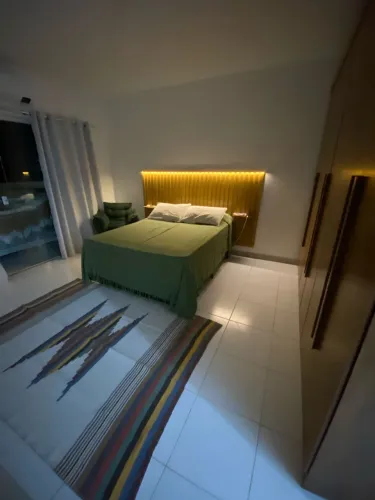 Cabeceira ripada com led