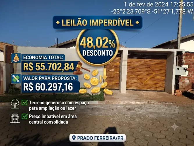 ? LEILÃO: DESCONTO DE 48,02% - UMA DAS MAIORES ECONOMIAS DA REGIÃO