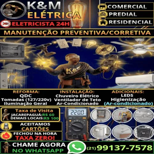 Eletricista 24H - K&M ELÉTRICA (RIO E GRANDE RIO)