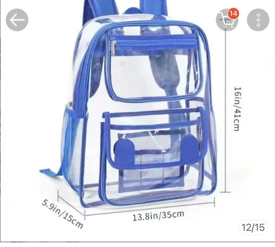 Bolsa transparente para hospital ou praia