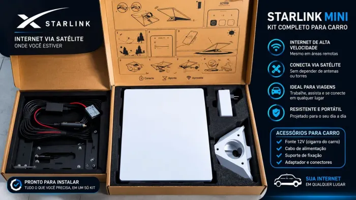 STARLINK MINI + KIT COMPLETO PARA CARRO