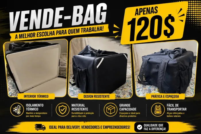 Bolsa Térmica Delivery Grande Vende-Bag - R$120