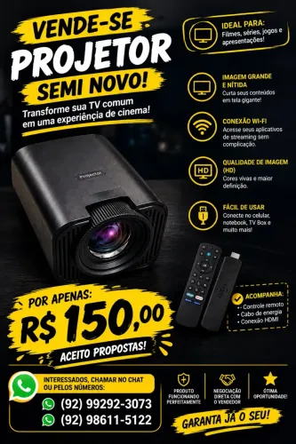 Projetor semi novo
