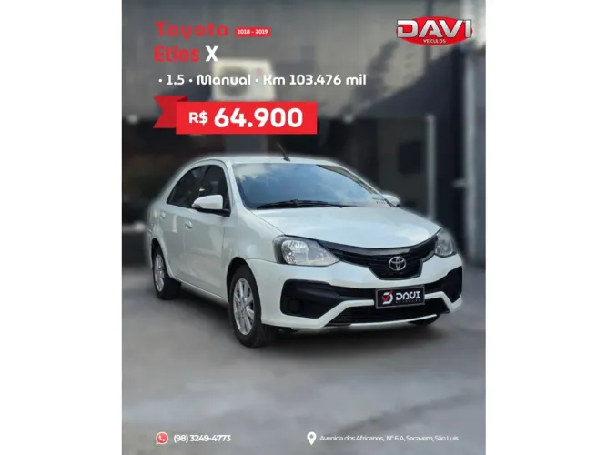 Toyota Etios X Plus Sedan 1.5 Flex 16V 4P Mec. 2019