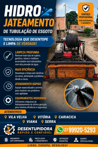 Desentupidora e hidrojato