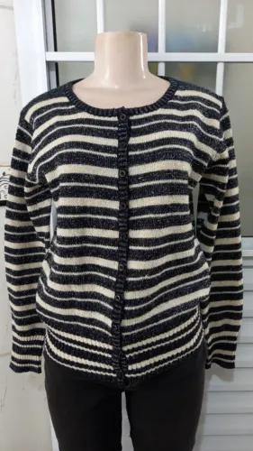 Cardigan listrado tam M