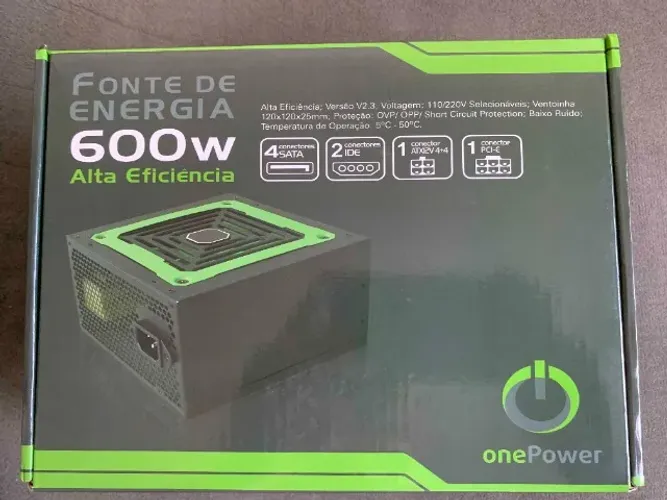 Fonte 600W ONE POWER - MP600W3-I, Preto, ATX