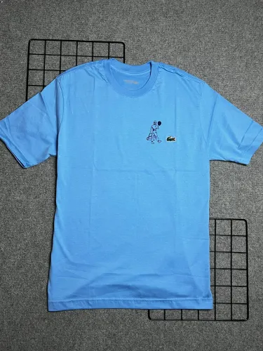 Camiseta Lacoste Tennis Azul Com Estampa