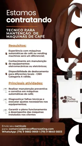 TÉCNICO EM MÁQUINAS AUTOMÁTICAS DE CAFÉ E VENDING MACHINE<br>