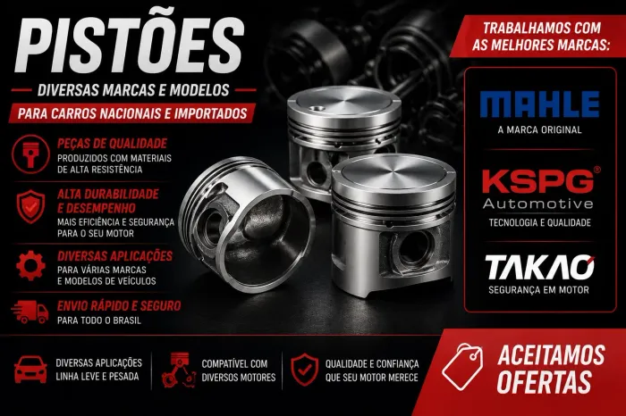 Pistões Mahle, KSPG e Takao
