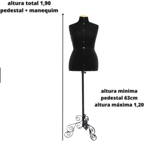 Manequim Feminino Costura Expositor Pedestal