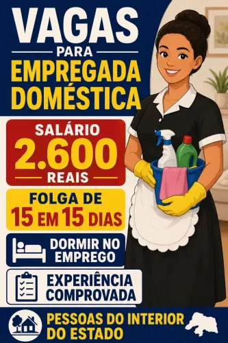 VAGA PARA EMPREGADA DOMÉSTICA