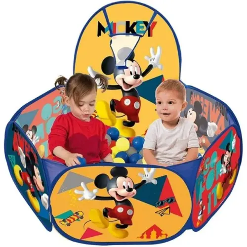 Piscina de Bolinhas Infantil Mickey Dobrável Cercadinho Portátil