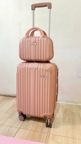 Conjunto Mala Viagem P Rodinhas 360° Com Frasqueira De Bordo