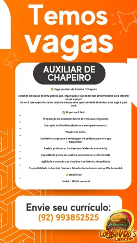 Atendente de lanchonete 