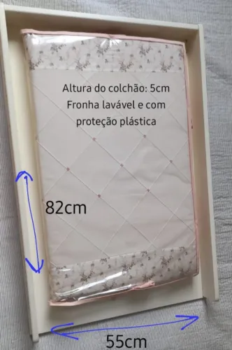Trocador de fraldas portátil de fórmica branca para berço