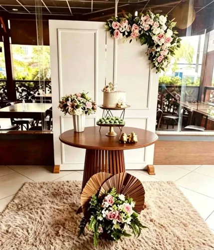 Decoração de festa baby cha e revelação