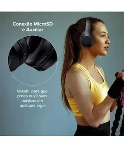 Fone de Ouvido Bluetooth I2GO BASS 300 com Microfone, Controle Multimídia, Até 10h