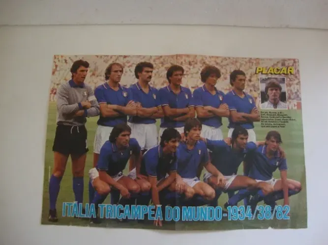Poster Revista Placar Italia Tricampeã do Mundo 
