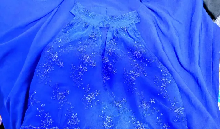 Vestido de festa azul promoção