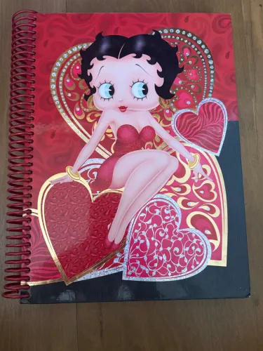 Caderno Betty Boop, capa dura, 240 folhas personalizadas, vintage, novo