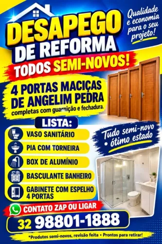 DESAPEGO DE REFORMA PORTAS MACIÇA COM GUANIÇOES DE ANGELIM PEDRA