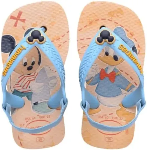 Chinelo Havaianas Baby Disney Classics Minnie Mickey Com Elastico Unissex Tam 17/18