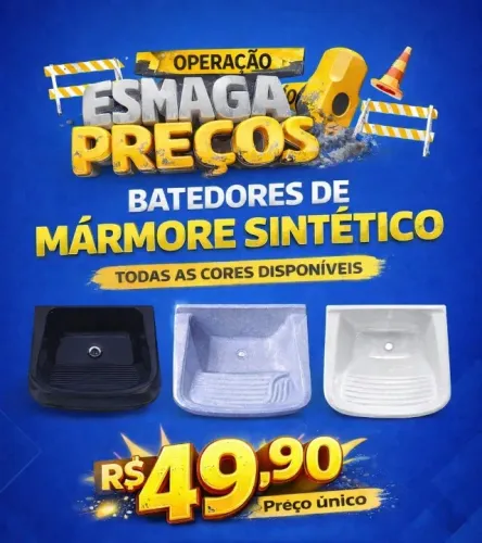 esmaga preços tanque batedor de mármore sintético 49,90 a vista conferir cores  