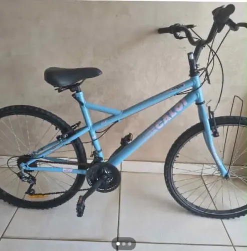Bicicleta Caloi Ventura 21 marchas aro 24 Azul Bebê/Rosa