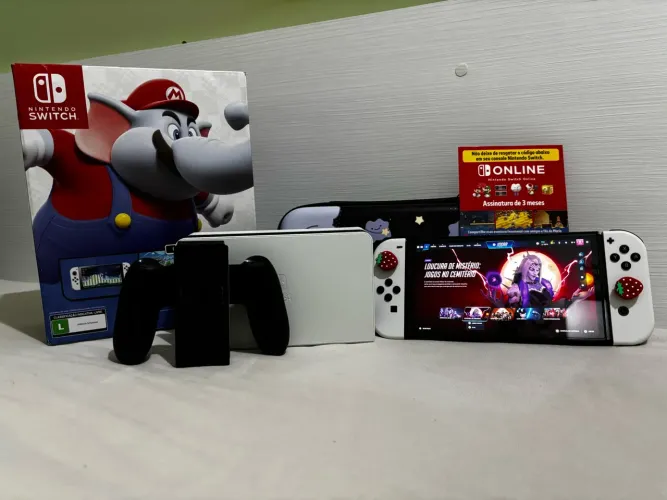 Nintendo Switch OLED Novo com acessórios e completo