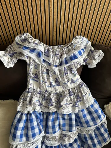 Vestido xadrez azul