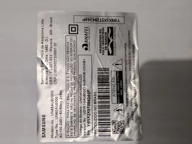 Vendo, peças da tv Samsung modelo UN65AU800G