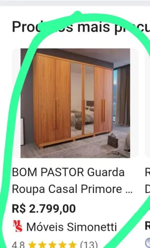Guarda roupas 6 portas com 6 gavetas pouco uso