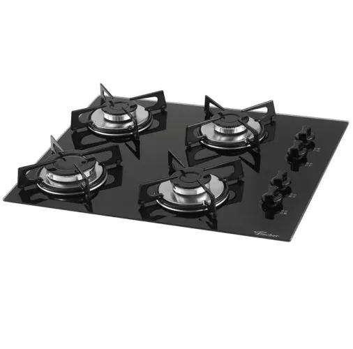 Cooktop Fischer 4 Bocas Preto - 3 Bocas Funcionando
